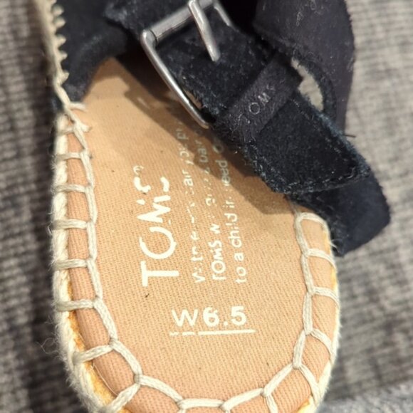 TOMS Women's Monica Black Wedge Sandals - Picture 5 of 12